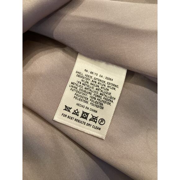 Anthropologie HD in PARIS Champagne Silver Metallic Lace Eyelash Hem Skirt Sz 0 - Picture 7 of 14